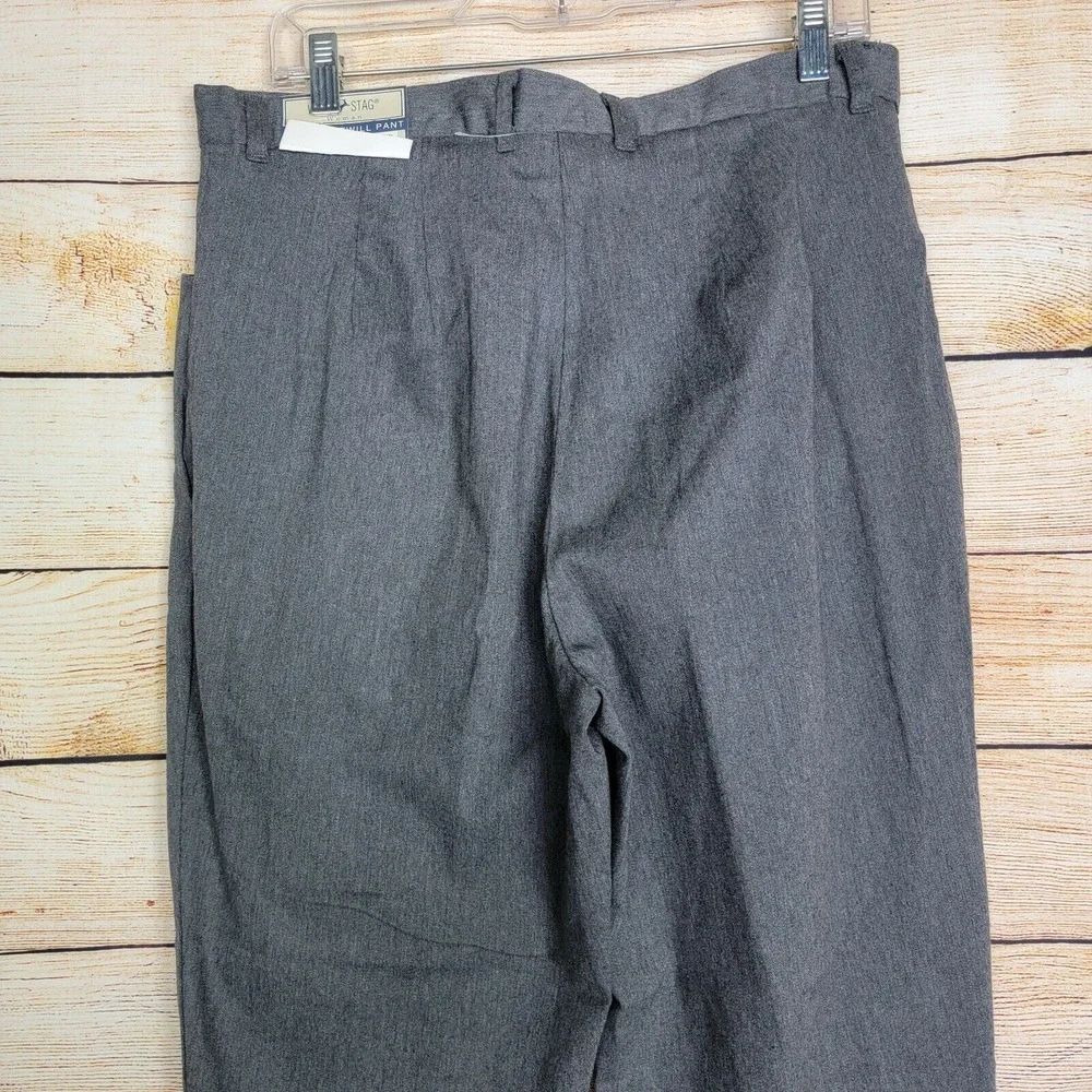White Stag‎ Stretch Twill Womens Pants Size 16W Average Heather Gray Tapered New